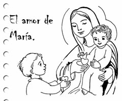 Colorea la Virgen María