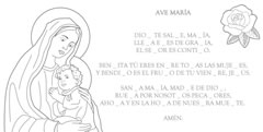 Ave María en el que hay que completar con consonantes