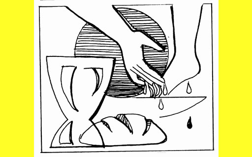 Dibujos para colorear el «lavatorio de pies» de Jueves Santo